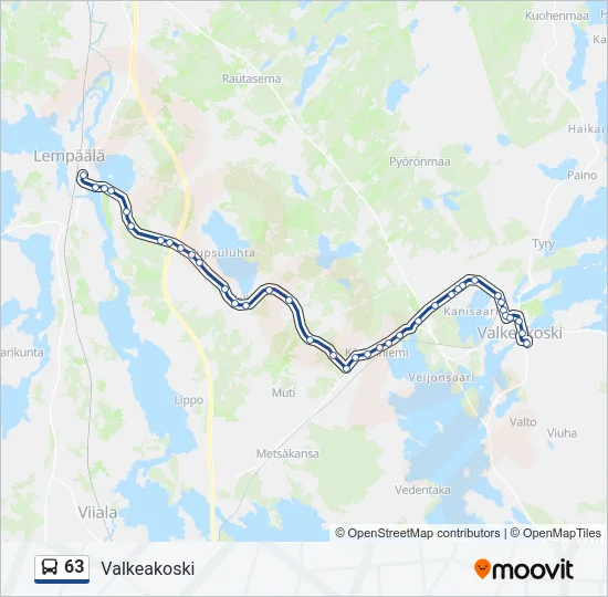 63 Bus Line Map