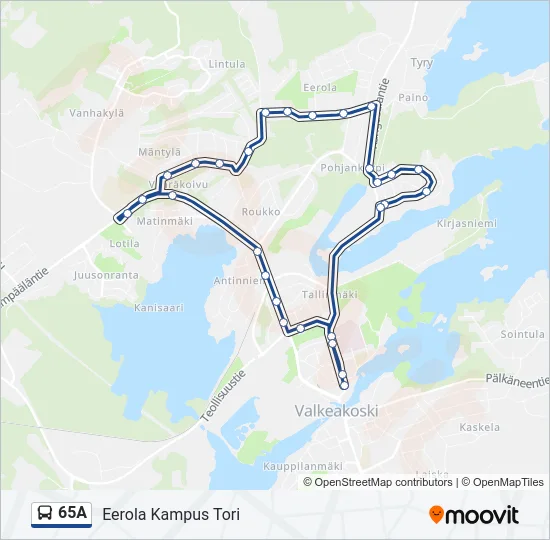 65A Bus Line Map