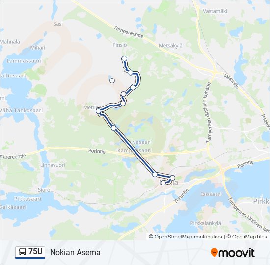 75u Route: Schedules, Stops & Maps - Nokian Asema (Updated)