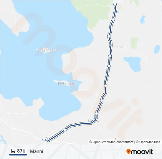 87U Bus Line Map