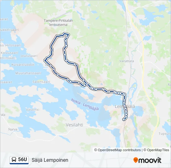 56U Bus Line Map