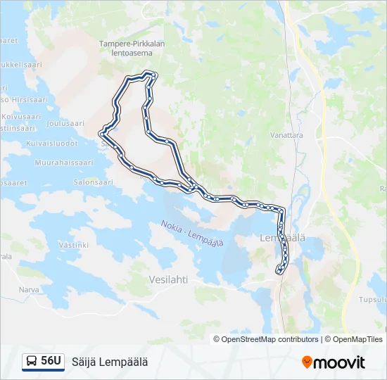 56U Bus Line Map