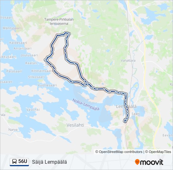 56U bus Line Map