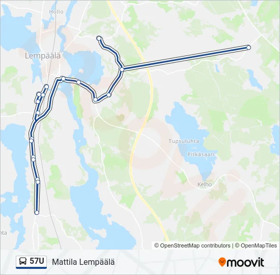 57U Bus Line Map