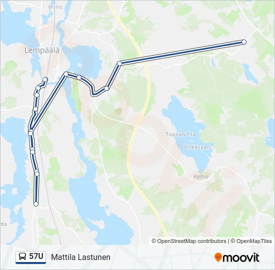 57U Bus Line Map