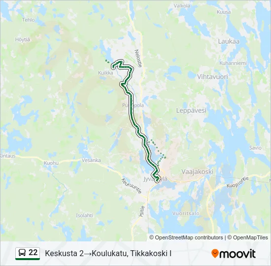 22 Bus Line Map