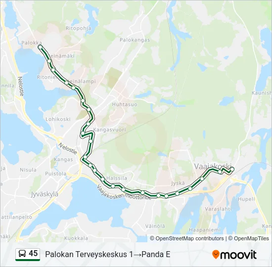 45 Bus Line Map