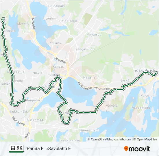 9K Bus Line Map
