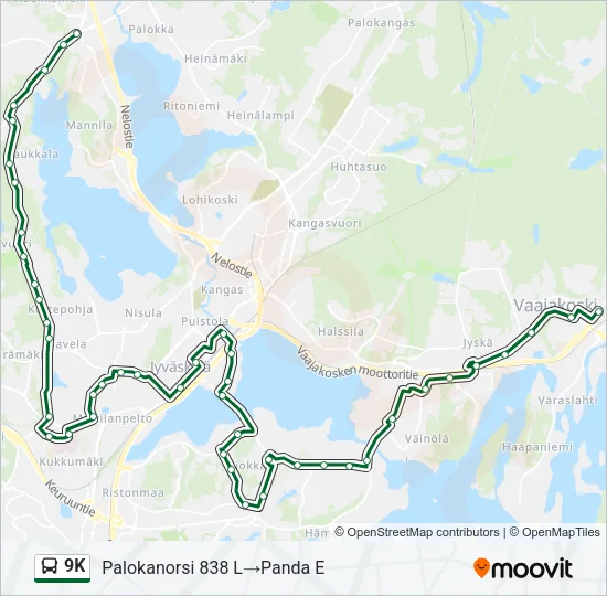 9K Bus Line Map