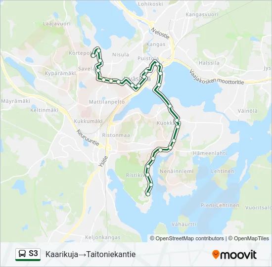 S3 Bus Line Map