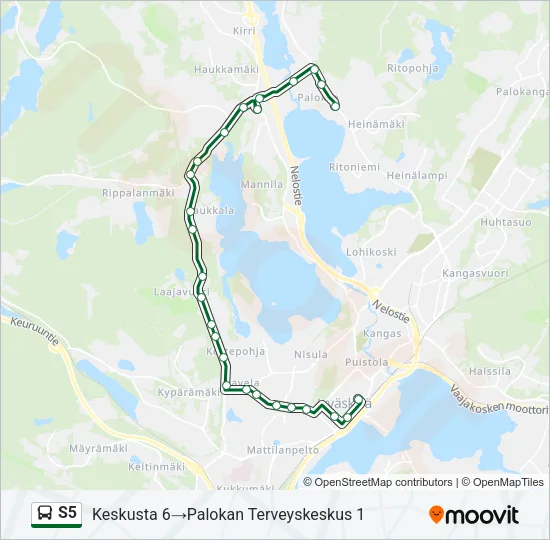 S5 Bus Line Map