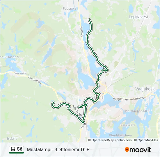 S6 Bus Line Map