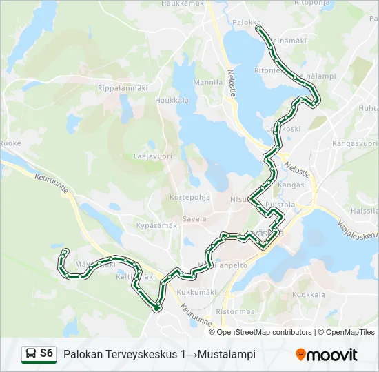 S6 Bus Line Map
