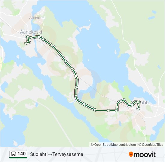 140 bussi -linjakartta