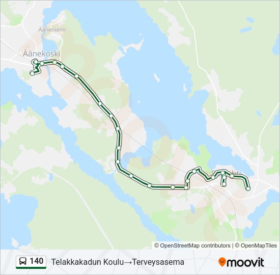 140 bussi -linjakartta