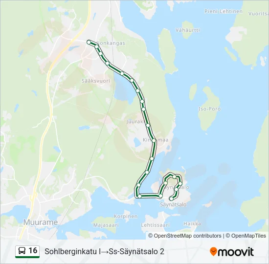 16 Bus Line Map