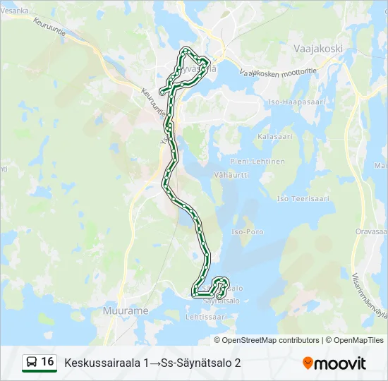 16 Bus Line Map