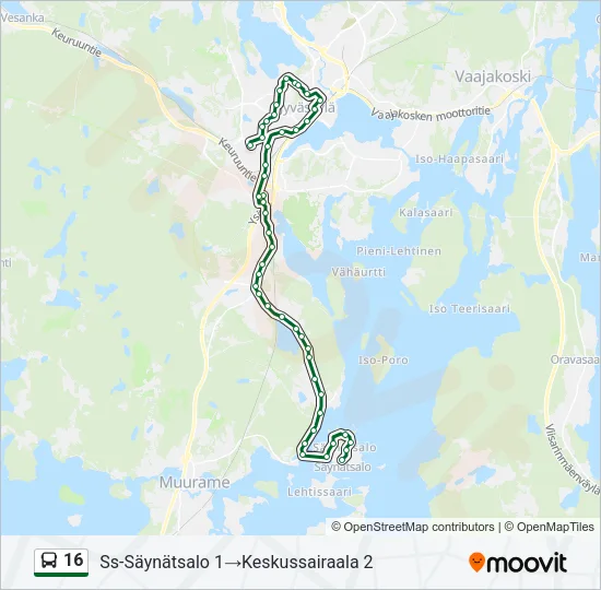 16 Bus Line Map