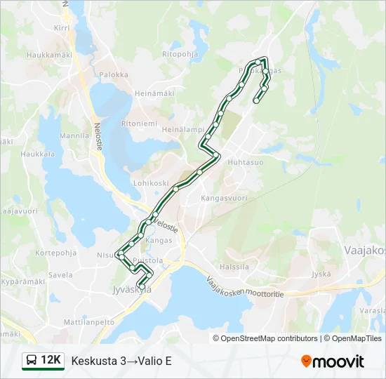 12K Bus Line Map