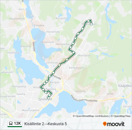 12K Bus Line Map