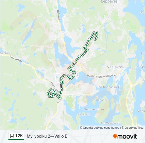12K Bus Line Map