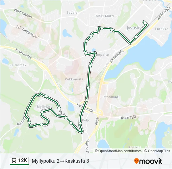 12K Bus Line Map