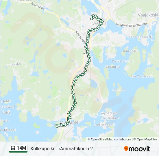14M Bus Line Map
