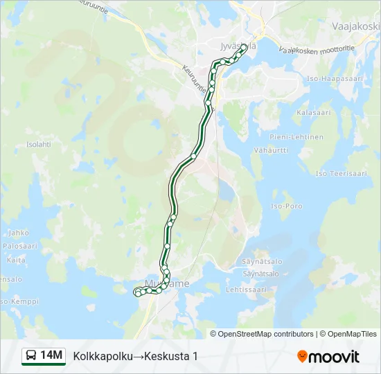 14M Bus Line Map