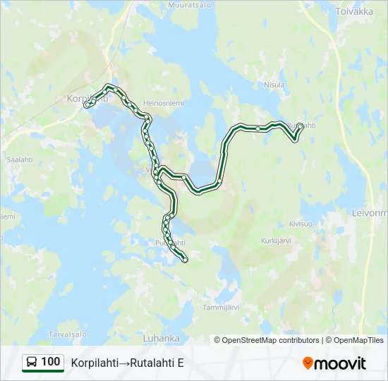 100 Bus Line Map