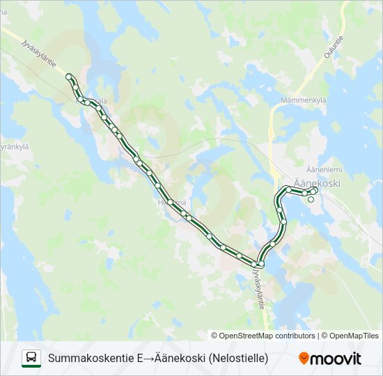 KOIVISTON AUTO bussi -linjakartta