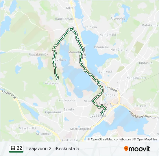 22 Bus Line Map