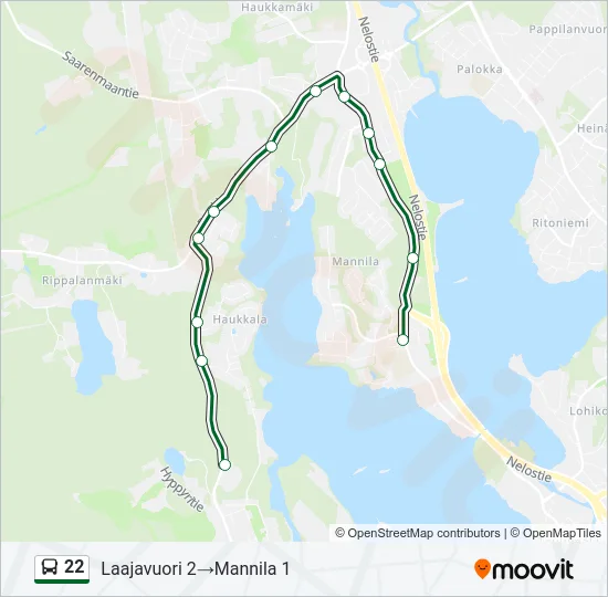 22 Bus Line Map