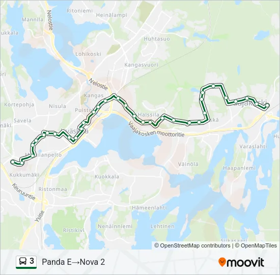 3 Bus Line Map