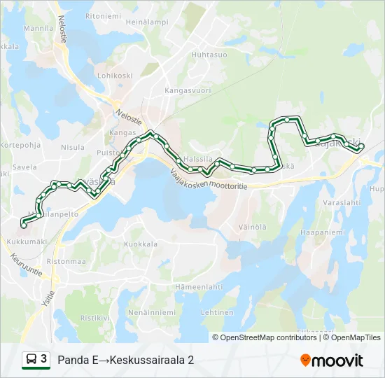 3 Bus Line Map