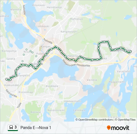 3 Bus Line Map