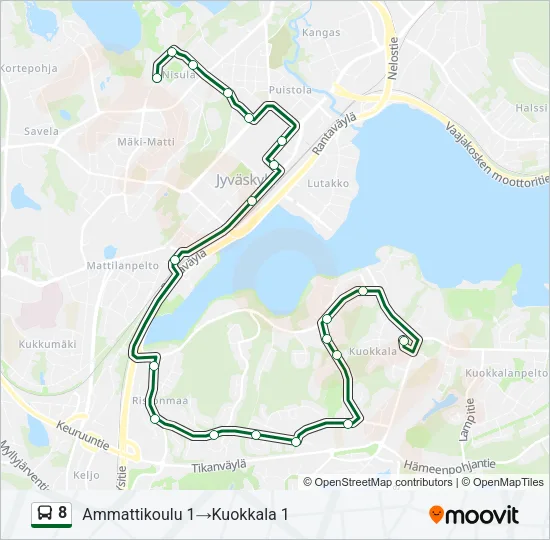 8 Bus Line Map