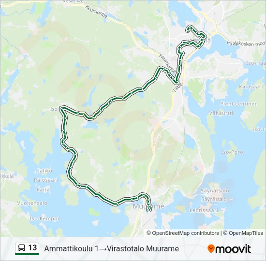 13 Bus Line Map