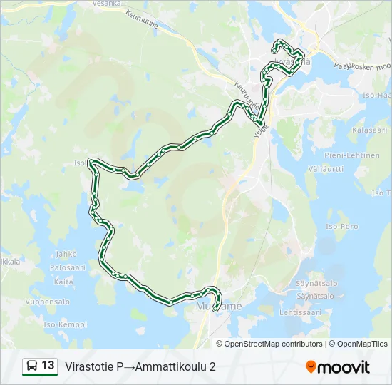 13 Bus Line Map