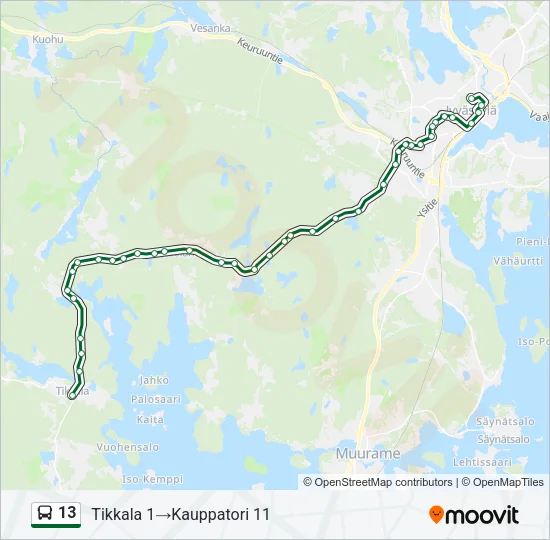 13 Bus Line Map