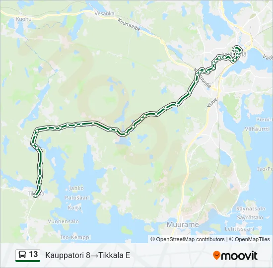 13 Bus Line Map