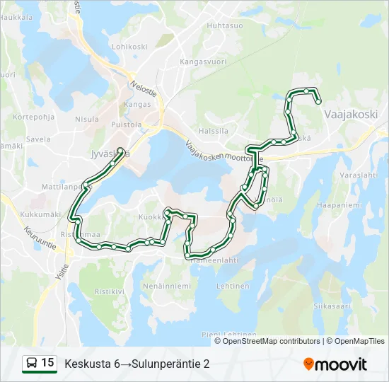 15 bussi -linjakartta