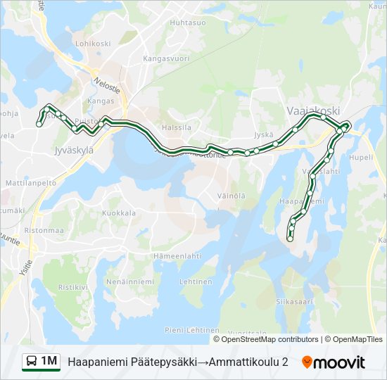 1M bussi -linjakartta