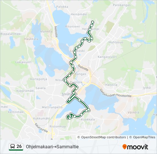 26 bussi -linjakartta