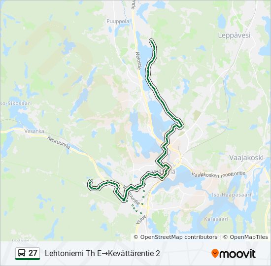 27 bussi -linjakartta