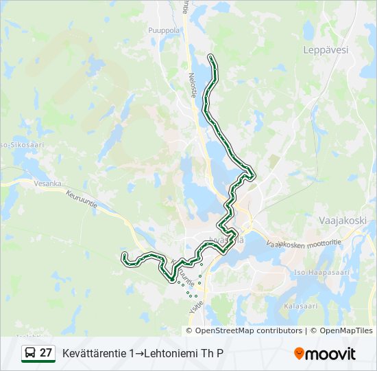 27 bussi -linjakartta
