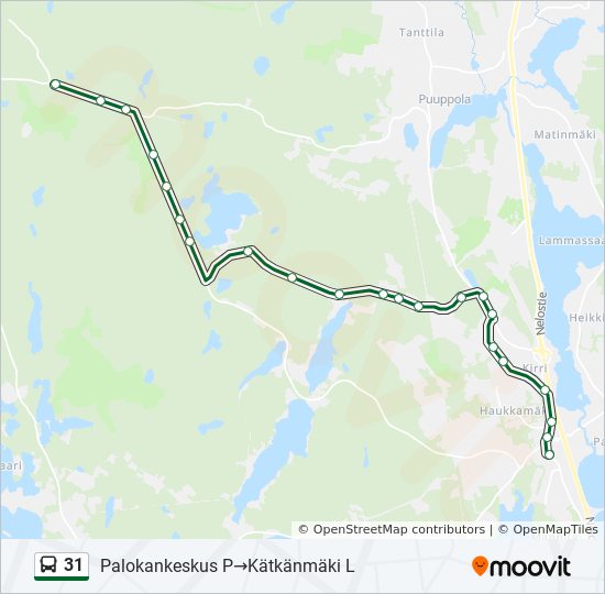 31 bussi -linjakartta