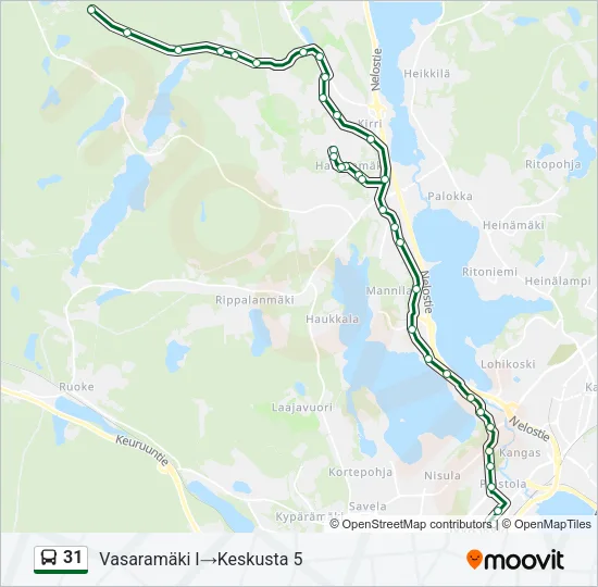 31 Bus Line Map