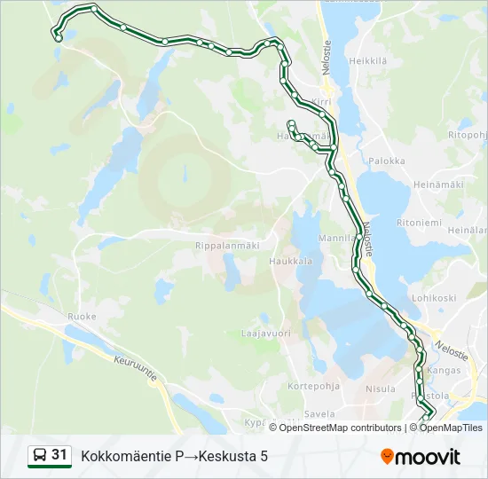 31 Bus Line Map
