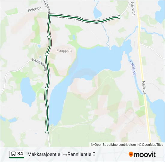 34 Bus Line Map