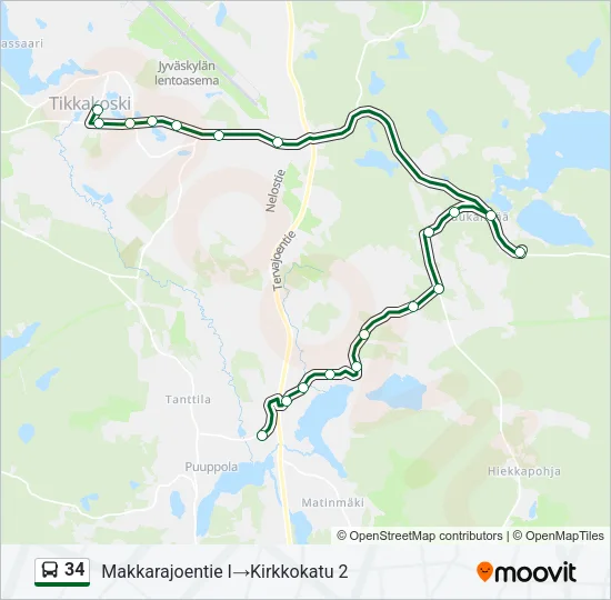 34 Bus Line Map